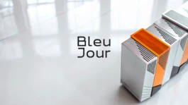 Logotype Bleujour, marque de hardware miniaturisé, pilier du système visuel marque hardware.