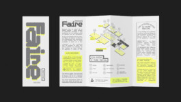 Mise en page du programme annuel structurée par la trame modulaire du Faire Festival.