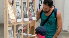 Installation interactive conçue par le studio Pépite pour l'expérience participative des visiteurs. 