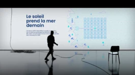 Illustration technique de la plateforme flottante offshore au cœur de la vision énergétique de SolarinBlue. 