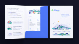 Plaquette de présentation institutionnelle Volterres déclinant les codes graphiques de la transition énergétique.